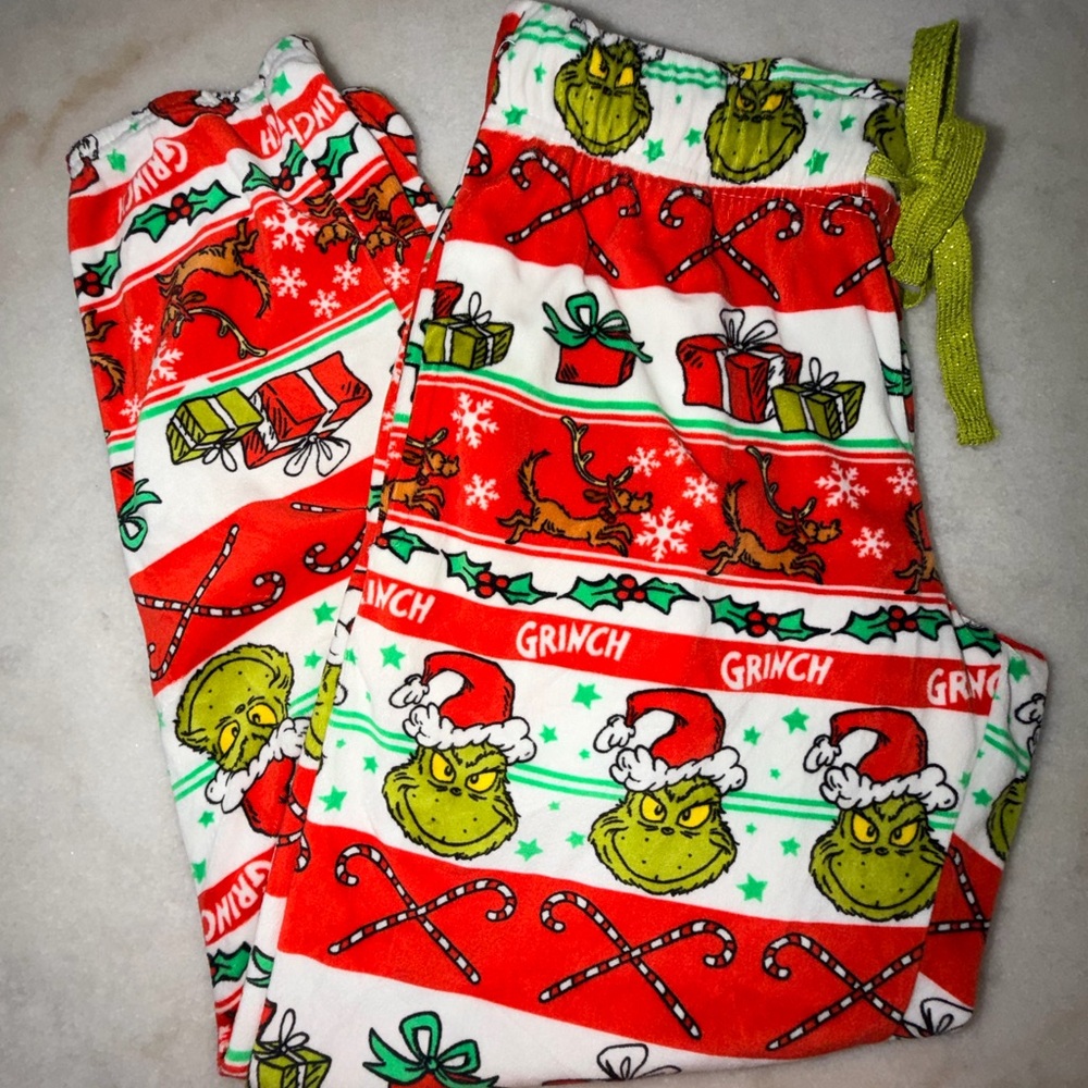 Dr. Seuss Grinch Pajama Bottoms - Red and White